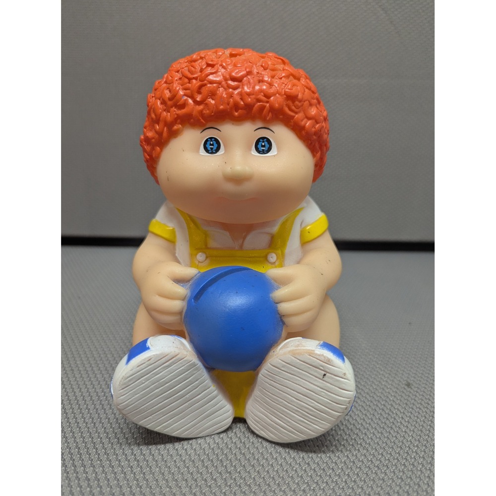 Vintage 1983 Cabbage Patch Kids Red Hair Boy Doll Vinyl Coin Bank Adorable Retro